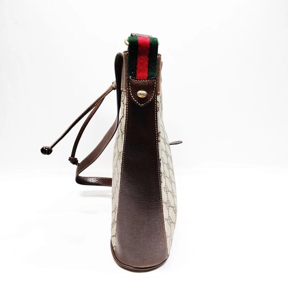 Authentic Gucci Sherry Line Brown PVC Shoulder Bag mn381-120625 - Picture 3 of 16